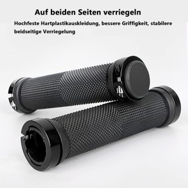 SHULLIN Bicycle Grips Ergonomic Handlebar Grips with Aluminium Lock and Allen Key for 22.2 mm Bicycle (Black)