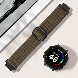 Farluya Elastic Nylon Watchband Compatible with Garmin Forerunner 235/220/230/620/630/735XT,Soft Adjustable Sport Stretchy Replacement Strap for Forerunner 235 Lite/Approach S20/S6/S5 Accessory