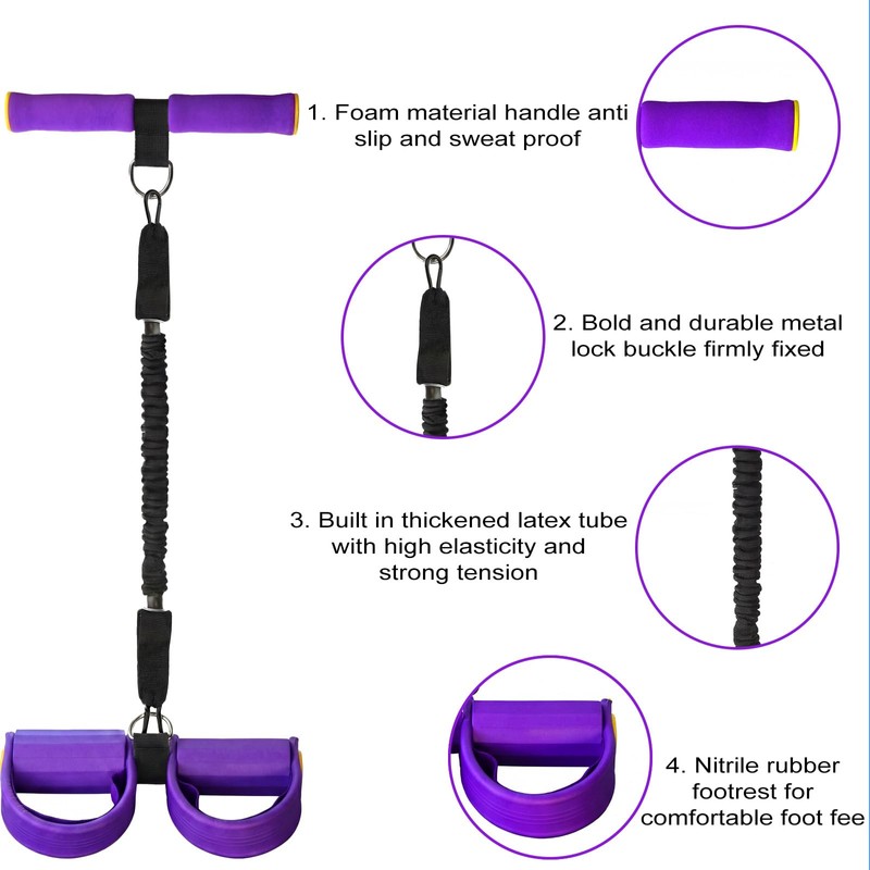 Pedal Resistance Band with Handle Upgraded Multifunction Tube for Exercise
