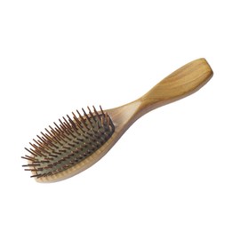 VICASKY Green Sandalwood Cushion Hair Brush Comb for Massage and Detangling Wooden Scalp Massage Brush for Curly and Wavy Hair