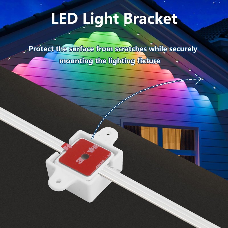 40 Sets,Light Clips for Govee Outdoor Light （Square） Secure Mounting