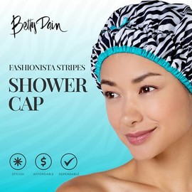 Gorro de ducha reutilizable, gorro de baño y forro, gorros de ducha impermeables de gran tamaño, diseño grande para todas las longitudes de cabello co