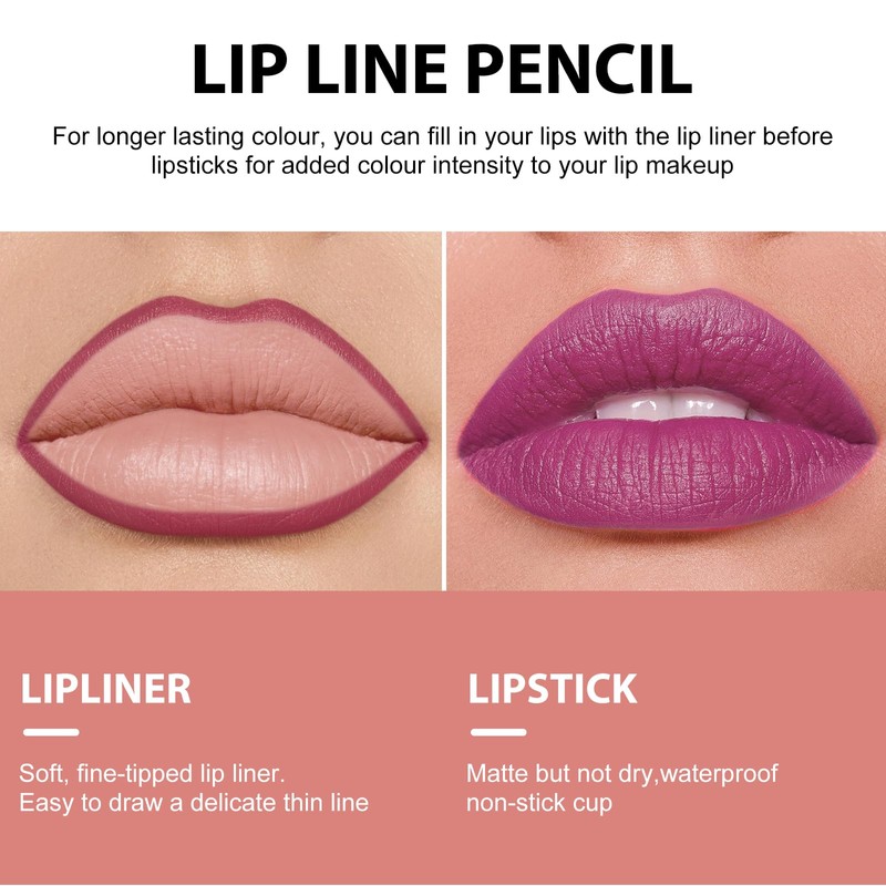 LANGMANNI 12Pcs Sculpting Matte Velvet Lip Set,Nude Colors Sculpting Kit|