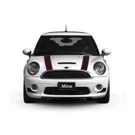 The Pixel Hut gs00070 Black with Pink Border Hood Stripes for MINI Cooper and S R56 (2007-2013)