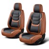 TIEHESYT Leather Car Seat Covers Full Set with Lumbar Support,