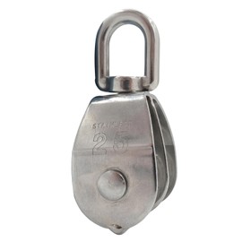 Molyorch Block Cable Pulley Double Block Cable Pulley Stainless Steel Pulley Small Pulley Block Stainless Steel Pulley Ropes for Hiking, Camping, DIY Accessories (M25)