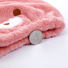 Hair Towel Kids Hair Wrap Girls Hair Turbans for Wet Hair Rapid Drying Hair Towel Wrap Plopping Hair Wrap Cute Head Towel Cap Shower Cap Super Absorbent Coral Dry Hair Hat for Curly Long Hair