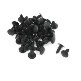 sourcingmap 50 Pcs Car 6x6.7mm Hole Black Door Fender Plastic Rivets Fastener