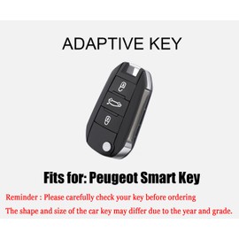 HIBEYO Key Fob Cover For Peugeot 208 2008 301 308 3008 RCZ 508 408 2008 307 Case For Citroen C3 C4 Berlingo 2021 Accessories with Keychains Alloy PU Leather Material Car Key Case-Silver Brown