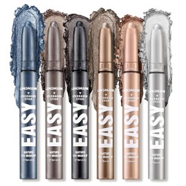 6 Pieces Eyeshadow Stick Set, Cream Eyeshadow Pencil Crayon, Waterproof Long Lasting Eye Shadow Stick Sets Create Beauty Eye Makeup (6 Pieces/Set E)