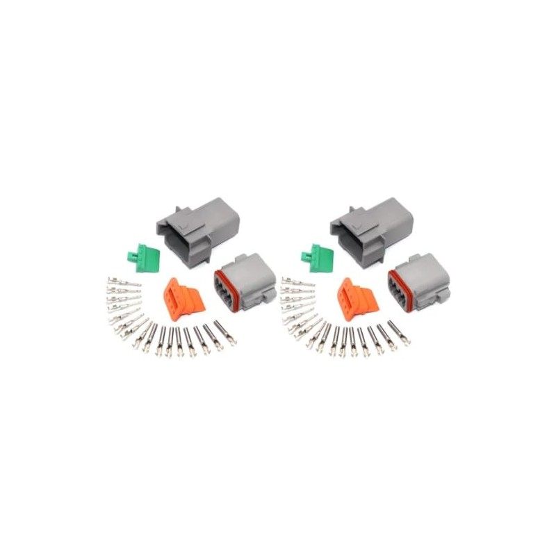2pc 8 Pin Fits Deutsch Dt Series Multi Plug Waterproof