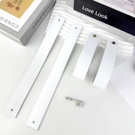 GALAGLAM White Leather Sign Straps for Hanging Signs, Welcome, Wedding, Engagement, Event Displays, Seating Charts, Ceremony – 2.0-2.2mm Thickness, Full-Grain Cowhide