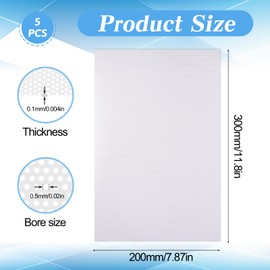 5 Pcs Mask Eye Mesh 11.8×7.8 Inch White Fursuit Eye Mesh Waterproof Printable PVC Plastic Meshes Canvas Sheets Fit Fursuits Furry Costume Roleplay Props Craft Making Sculpting Supplies