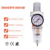 RIH 1/4" NPT Compressed Air Filter Regulator Combo Piggyback, 5