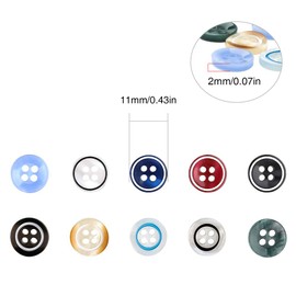 Pack of 250 Coloured Buttons Plastic Batel Buttons for Shirt Buttons with Four Eyes for Sewing and Patching Cardigans Clothing Textiles