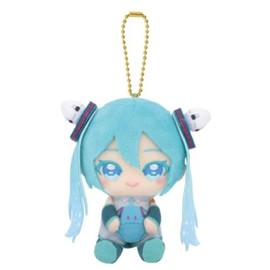 Gundam 45th Anniversary x Hatsune Miku Hatsune Miku x Double O Gundam Chibi Plush Sitting Mascot