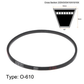 sourcing map O-610 V-Belts Drive Belt 610mm Inner Girth 10mm Width 6mm Height Rubber for Power Transmission