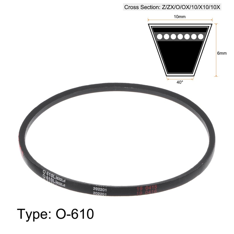 sourcing map O-610 V-Belts Drive Belt 610mm Inner Girth 10mm
