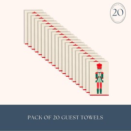 Bonjour Fête Whimsical Nutcracker Paper Party Guest Towels | 3-Ply Fancy Napkins for Christmas Parties, Holiday Entertaining & Ballet Themes | Party Supplies | Pack of 20, 4.25" x 7.75"