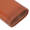 3 Finger Cigar Case Iron Cover Portable Soft Glossy Leather