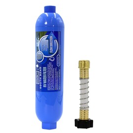 South Bend Components Reverse Osmosis (RO) Camper/RV/Boat/Yacht Water Inline Filter- NSF Certified! Includes ¾” Flexible Hose Protector, Compatible with Camco Water Filter, 40043, 40013, 4004 (1-Pack)