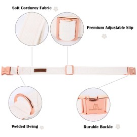 Lionheart glory Dog Collar, Corduroy Dog Collar with Bow, Pet Soft and Comfortable Bow Tie Collar Adjustable Dog Collar for Small Medium Large Dogs