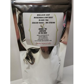 Mullein Leaf Marshmallow Root Blend Tea Bags - All Natural Wildcrafted (20)