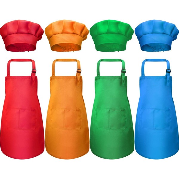 MSYU Apron and Chef Hat Set - 8 Pieces Waterproof