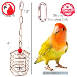 Bonka Bird Toys 00196 Small Stainless Steel Baffle Cage Treat Dispenser Parrot