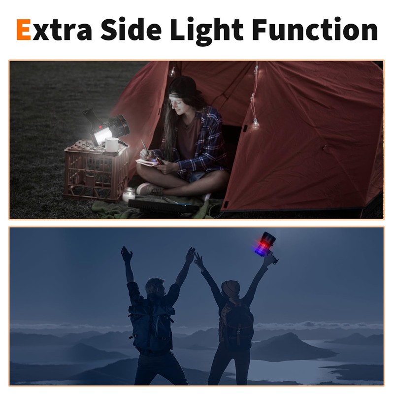 Vanvale Super Bright Handheld Spotlight Rechargeable LED Flashlight Long Lasting