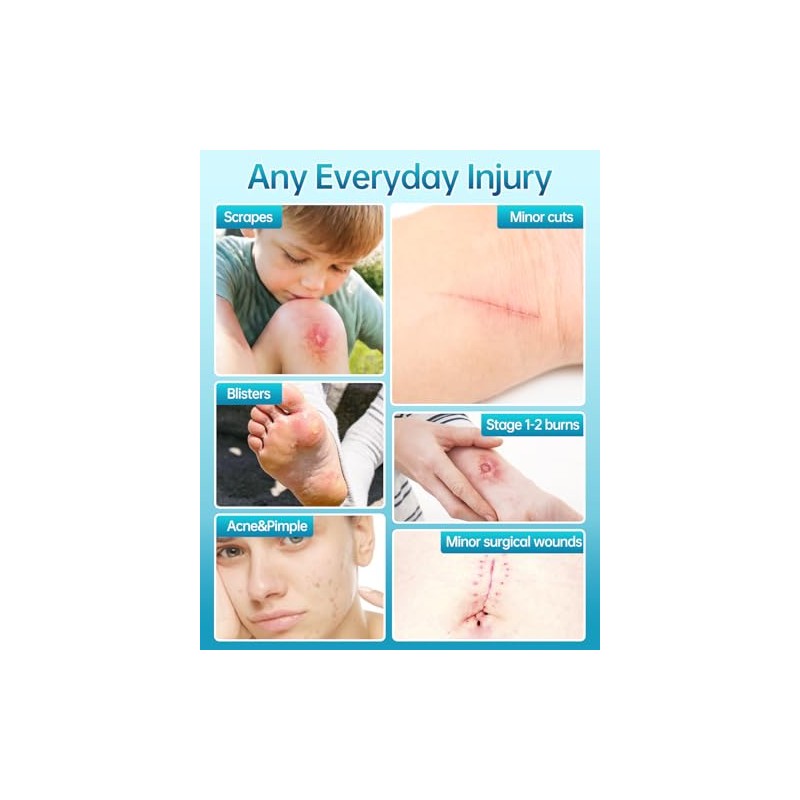Hydrocolloid Bandages Variety Pack - Thin, Waterproof & Fast Healing