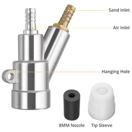 Bohaner Sandblasting Gun Air Sandblaster Gun Kit SandBlasting Gun Tool with an 8mm Boron Carbide Sandblaster Nozzle Sandblast Nozzles for Abrasive SandBlasting Cabinet Parts