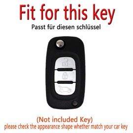 HIBEYO HIBEYO Klappschlssel Autoschlssel Hlle Passt fr Mercedes Smart Forfour Cabriolet Coupe Citan Kasten Mixto Schutzhlle Passt fr Renault Megane Fluence Clio Schlsselbox Schlsselgeh?use-Schwarz