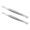 SQXBK 2PCS Stainless Steel Stamp Tweezers Tongs Flat Wide Tip