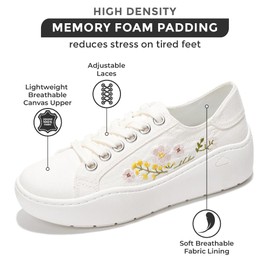 Project Cloud Platform Sneakers for Women – Lightweight Womens Sneakers with Memory Foam Insole – Non Slip Lace-Up Womens Shoes – Perfect Summer Shoes for Women 2025 (Bossy-2, OFFW, 10)