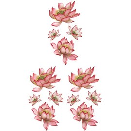 THE FANTASY yms027 Tattoo Sticker Flower Lotus [Approx. A5 Size, 3 Sheets]