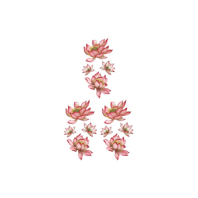 THE FANTASY yms027 Tattoo Sticker Flower Lotus [Approx. A5 Size,