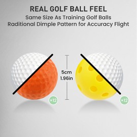 FINGER TEN Golf Balls Foam Plastic Practice Soft Training Coloured 24 Pack with Gift Box,Golf Balls Exercise High Density Lightweight Indoor Outdoor for Men Women Garden Home