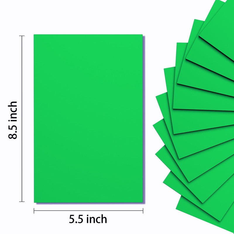 Do²ping Dark Green Foam Sheets Crafts, 8.5x5.5 Inch Eva Craft