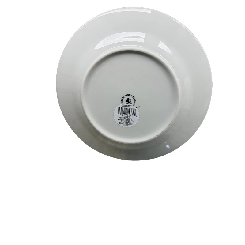 White Royal Norfolk Black/White Plaid Dinner/Serving Plate 10.5”.