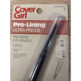 COVERGIRL Vtg Old Stock CoverGirl PRO-LINING ULTRA PRECISE Eye Pencil Liner CHARCOAL 4 NEW