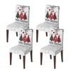 Horaldaily 4PCS Christmas Dining Chair Covers,Red Pine Trees Stretch Removable