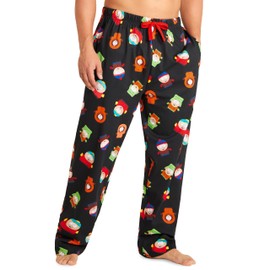 South Park Mens Pajama Bottoms, Comfy Cotton Lounge Pants, PJ Pants With Drawstring Pockets - Gifts for Him (Multi, XXL)