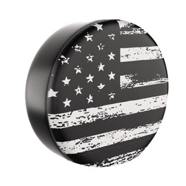 Moonet Spare Tire Cover for RV Trailer,Waterproof Leather Wheel Cover with American Flag Fit for Truck,Trailer,RV,SUV,Camper and Most Vehicle 15" Black-White (for Tire Diameter 27-29 inch)