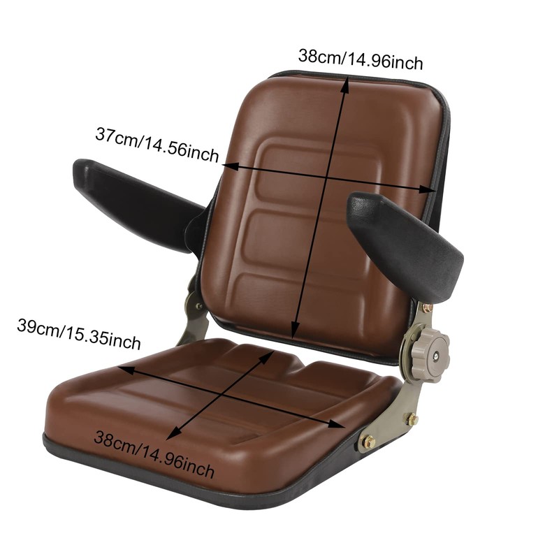 LS-01 Universal Tractor Seat W/Armrest Adjustable Backrest±50°For Dumper Forklift Mower