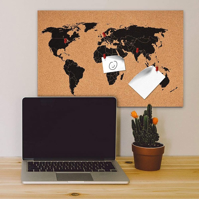 80 PCS Red Wooden Push Pins World Map Thumb Tacks
