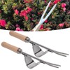 CHEOTIME 2 Pack Garden Hand Weeder 12.1" Long Handle Stainless