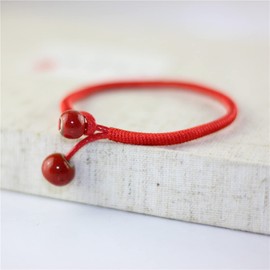 Zittop Men Women Lucky Ceramic Bead Red String Bracelet Hand Braided Bangle Durable and Useful