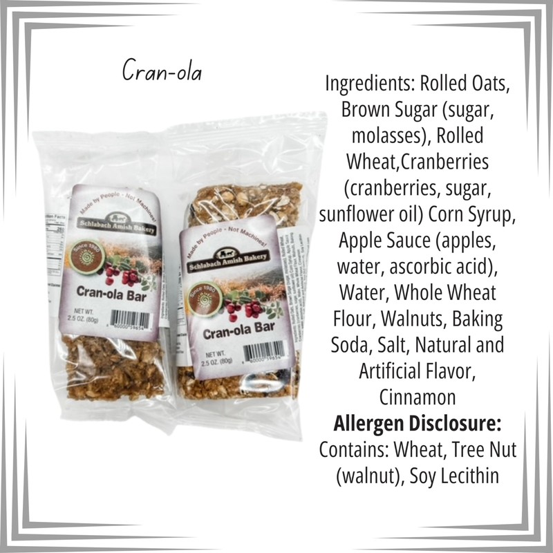 Schlabach Amish Bakery Soft & Chewy Granola Bars, Case Pack