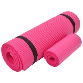 Fitvids All Purpose 1/2-Inch Extra Thick High Density Anti-Tear Exercise Yoga Mat and Knee Pad with Carrying Strap, Pink